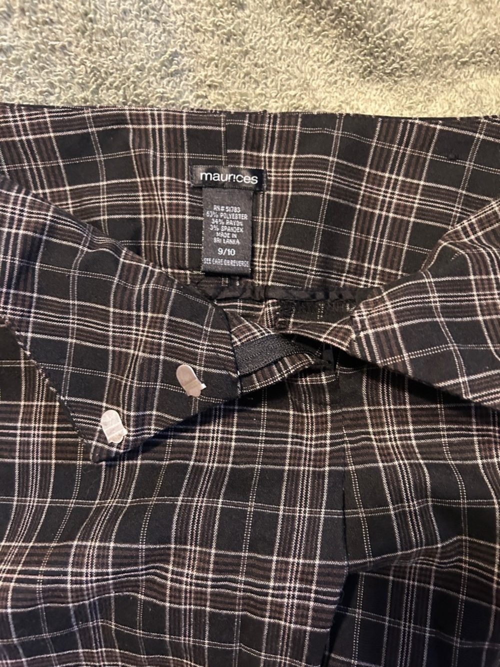 maurices Black Plaid Button-Down Shirt with White Grid